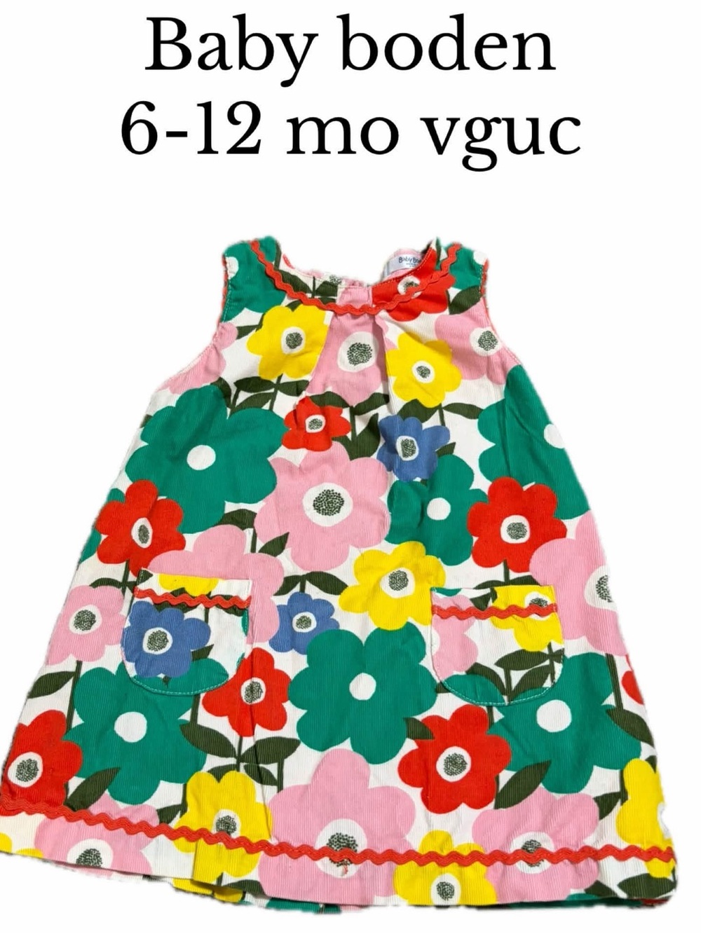 Baby boden 6-13 month pinnie dress